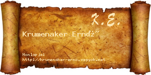 Krumenaker Ernő névjegykártya